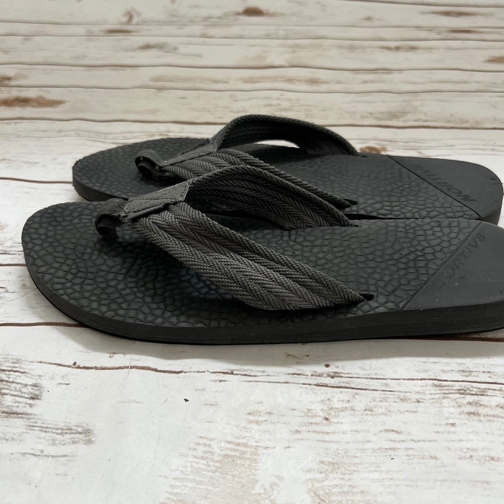 Nortiv8 Flip Flops Gray Black Textured Footbed Athletic Thong Sandals - 12